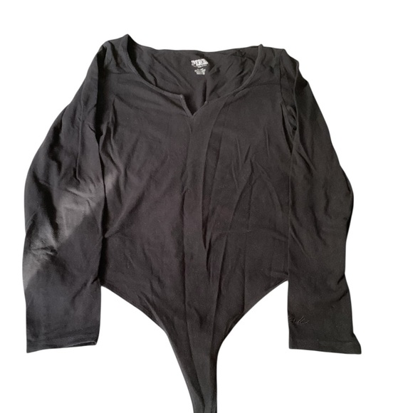 Black Long Sleeve PINK Bodysuit size(M) - Picture 1 of 4
